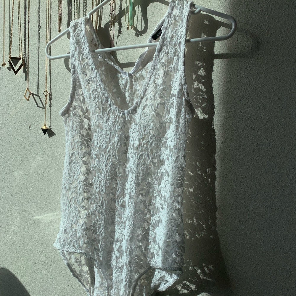 White lace bodysuit